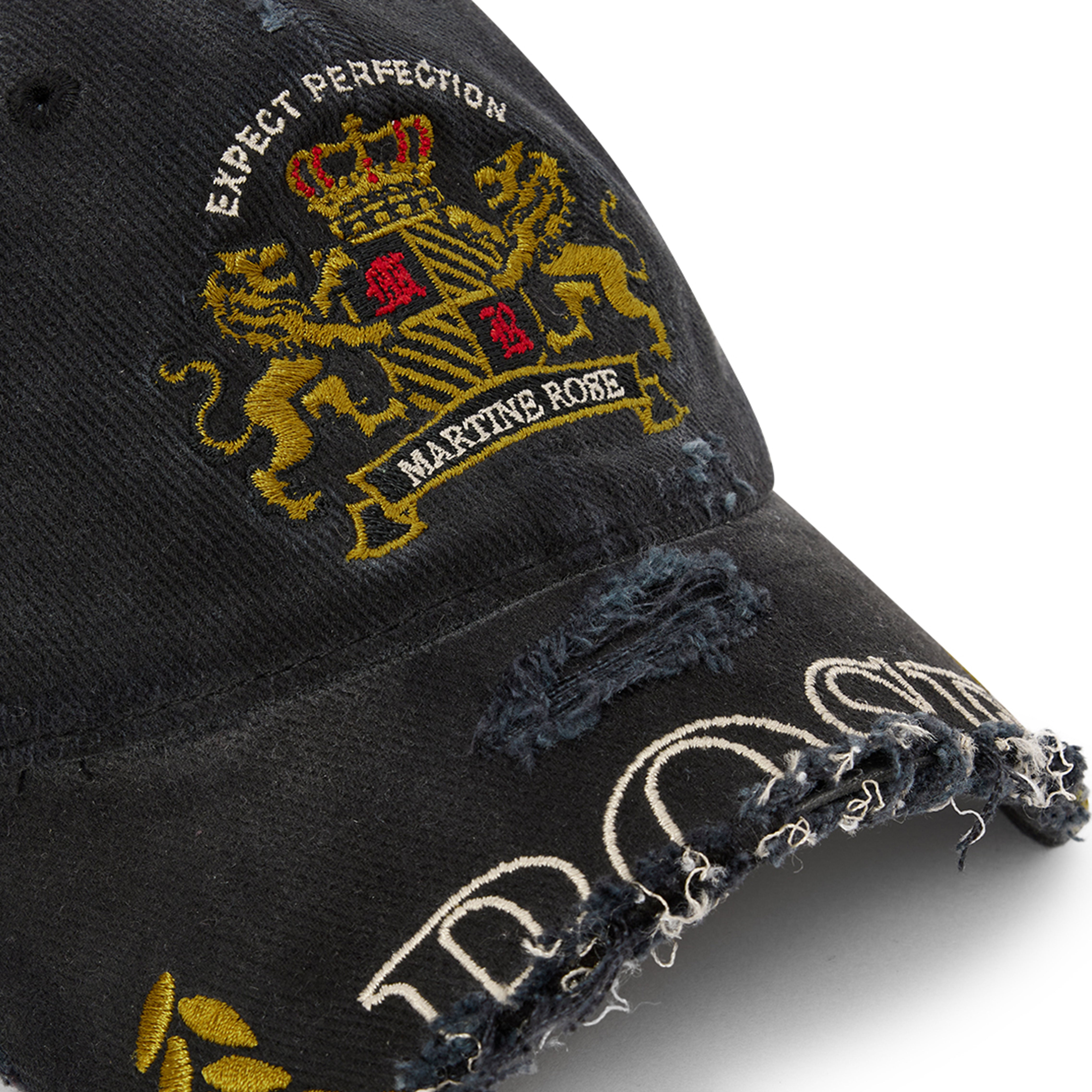 Martine Rose Cut Peak Cap cappello Washed Black cotone