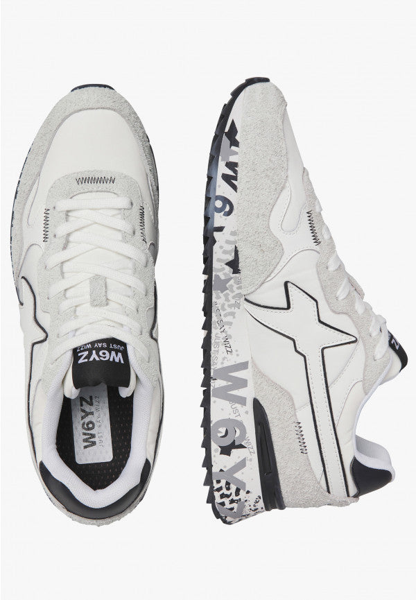 W6YZ Yak-M 2015185 47 sneakers uomo bianco nero suede
