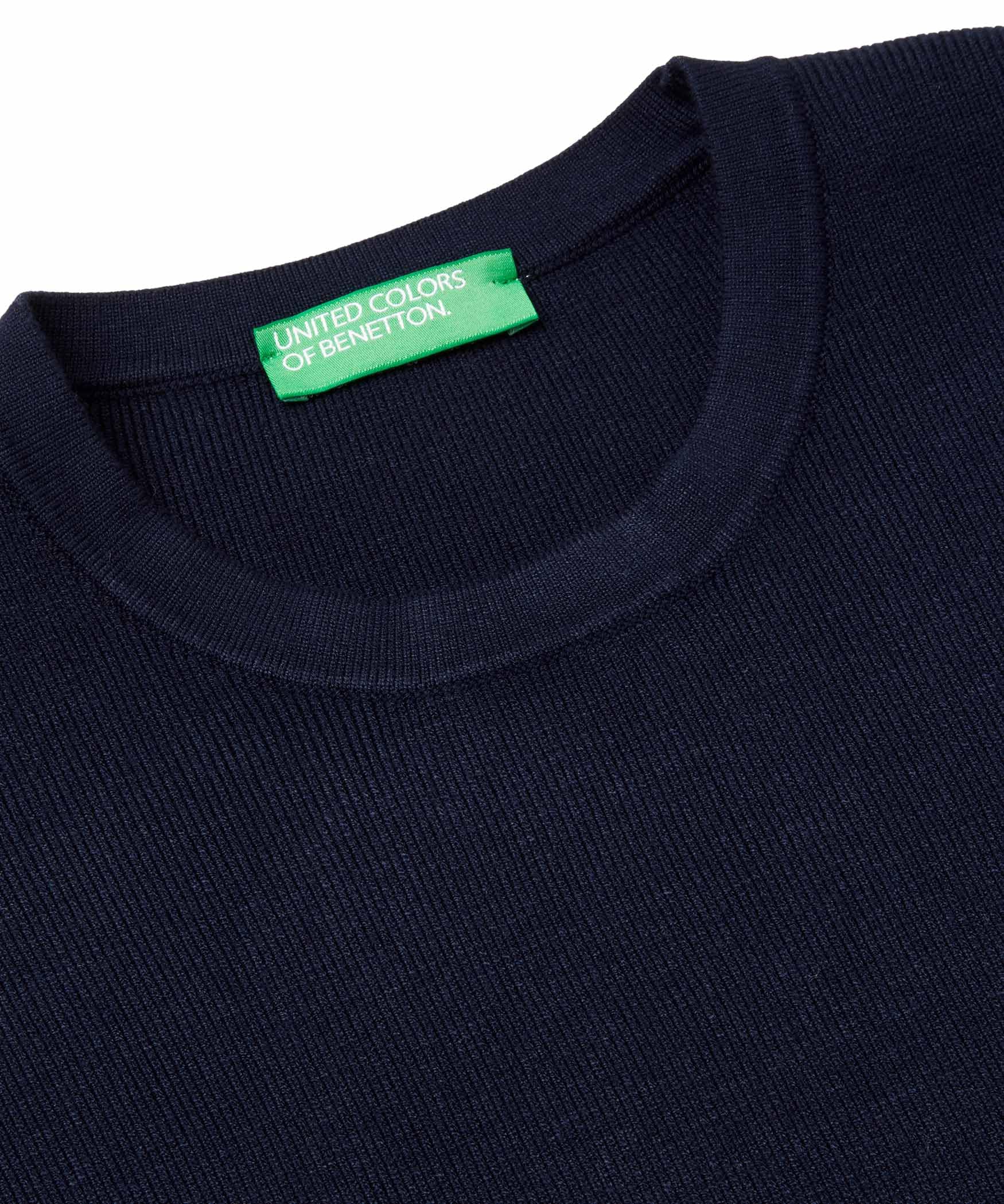 Benetton 17q3d10f9 Maglia Donna Girocollo Blu XS