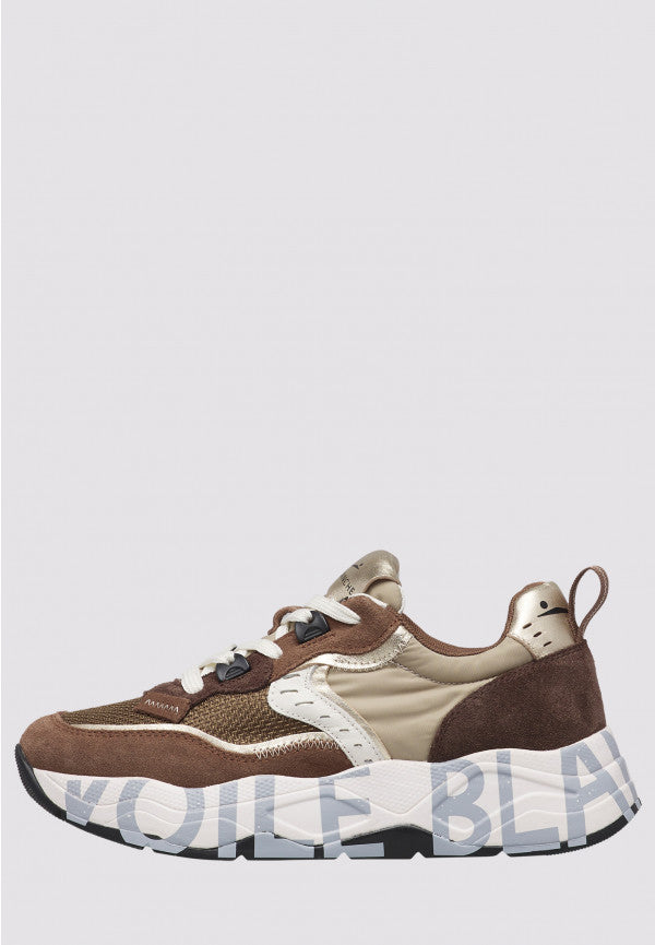 Voile Blanche 201747523 Sneakers Donna Cocoa Beige Mesh