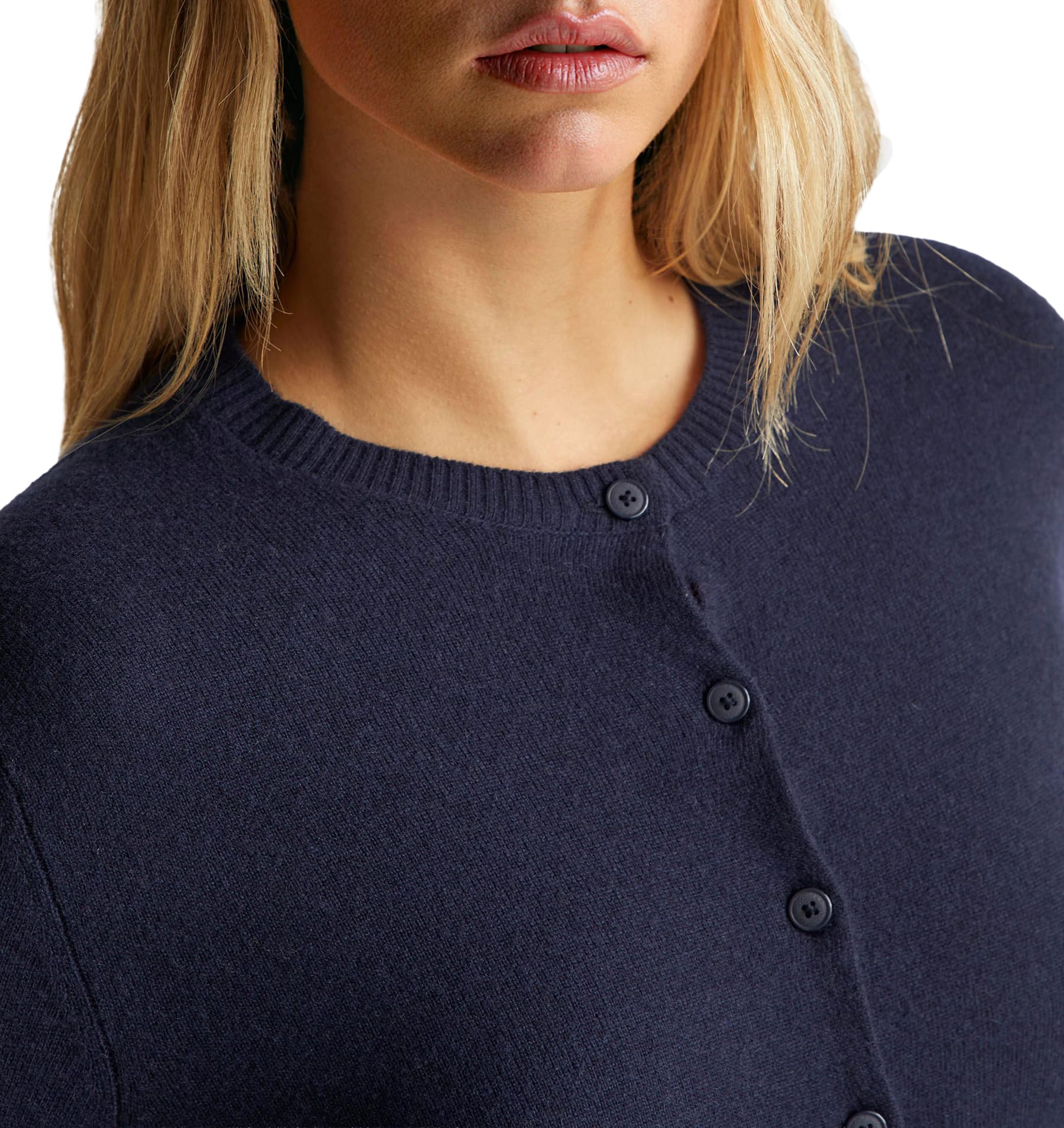 Benetton Maglieria Cardigan Donna con Bottoni Beige