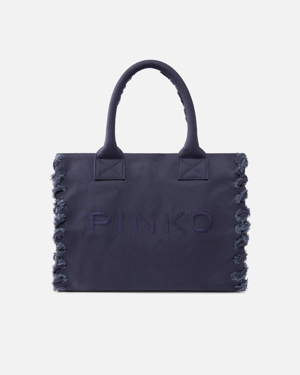 Pinko Beach Canvas Shopper tela viola