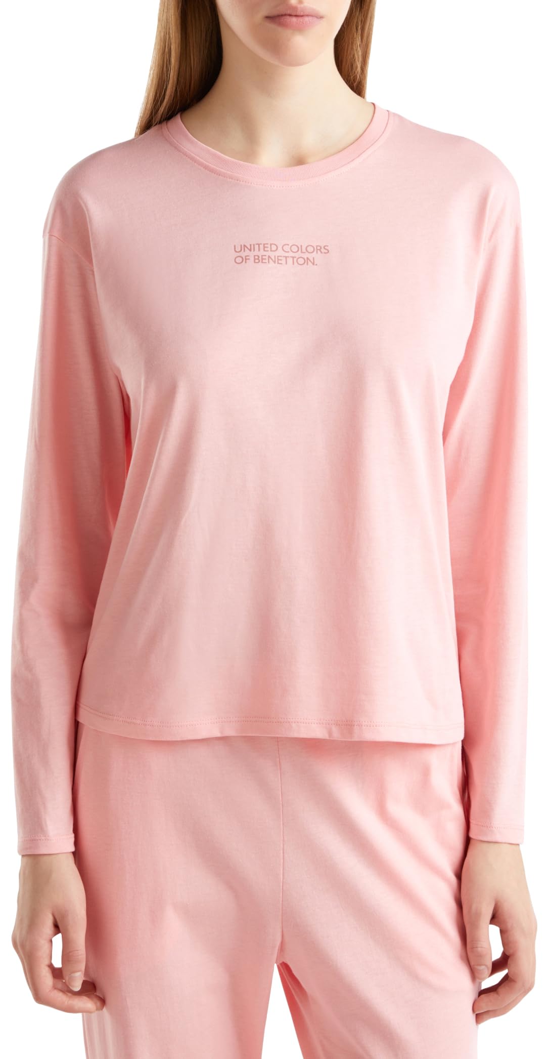 Benetton T-Shirt M/L Maglietta Manica Lunga Logo