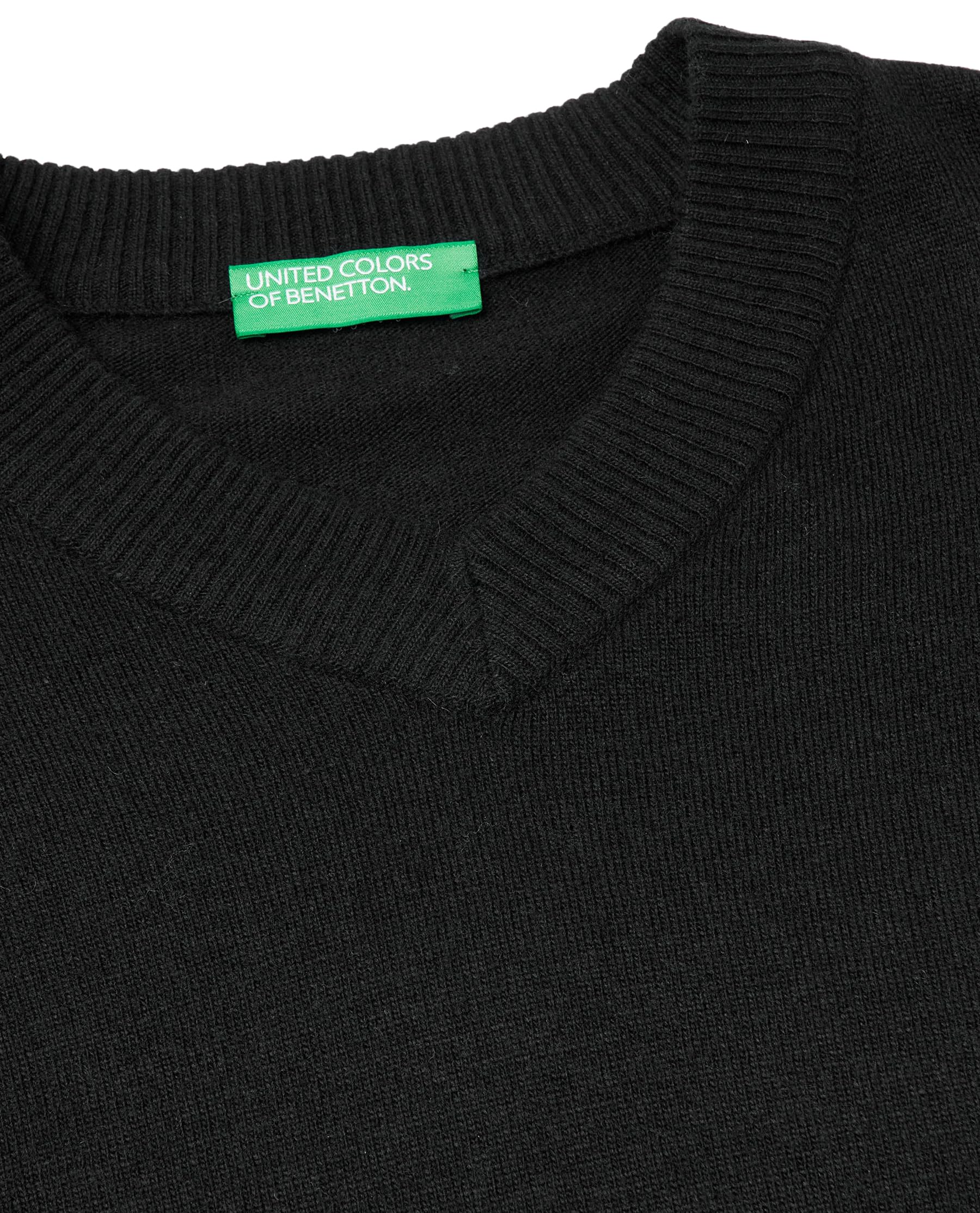 Benetton Maglieria Maglione Donna S Blu a Coste Diagonali