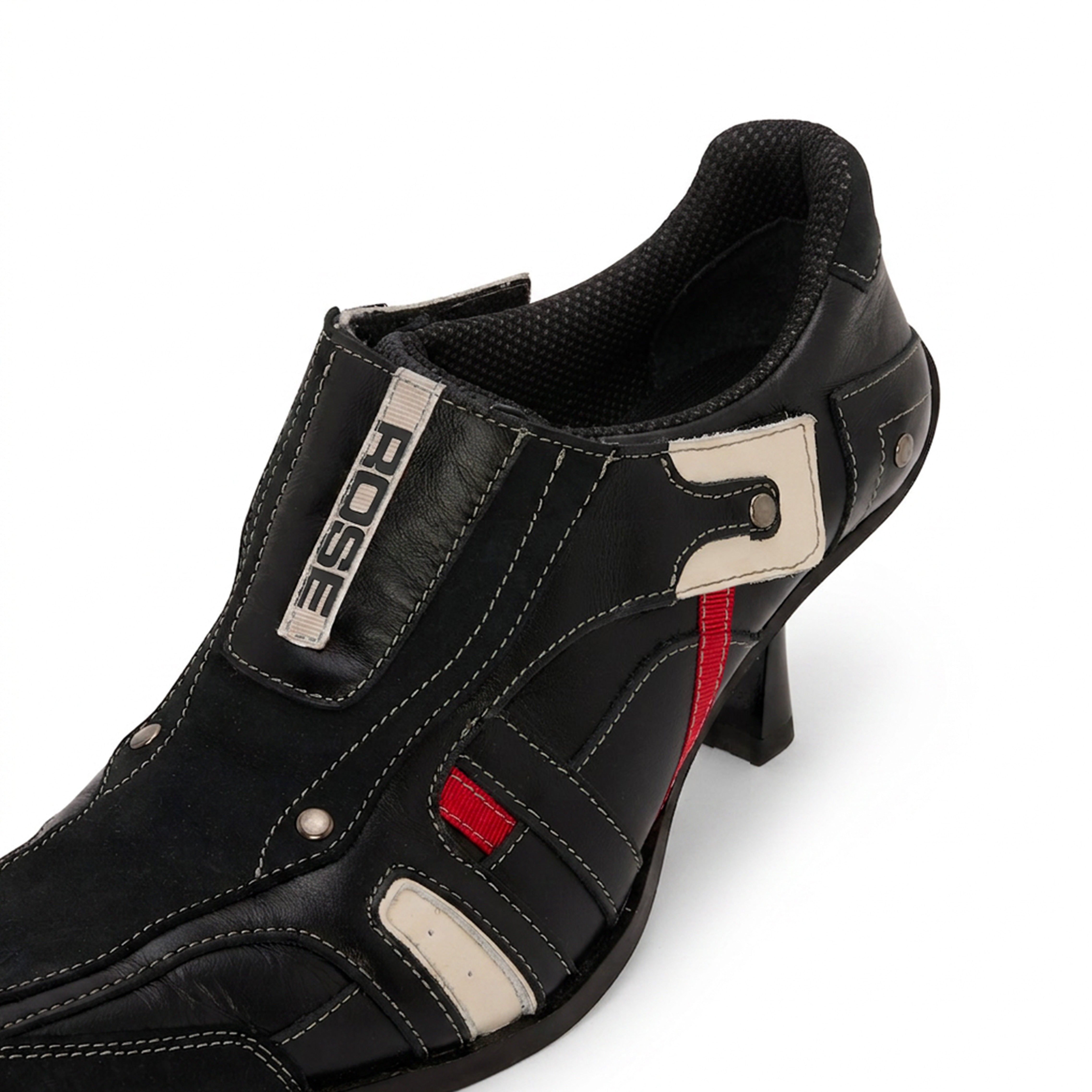 Martine Rose Sporty Heel scarpe nere pelle tacco medio