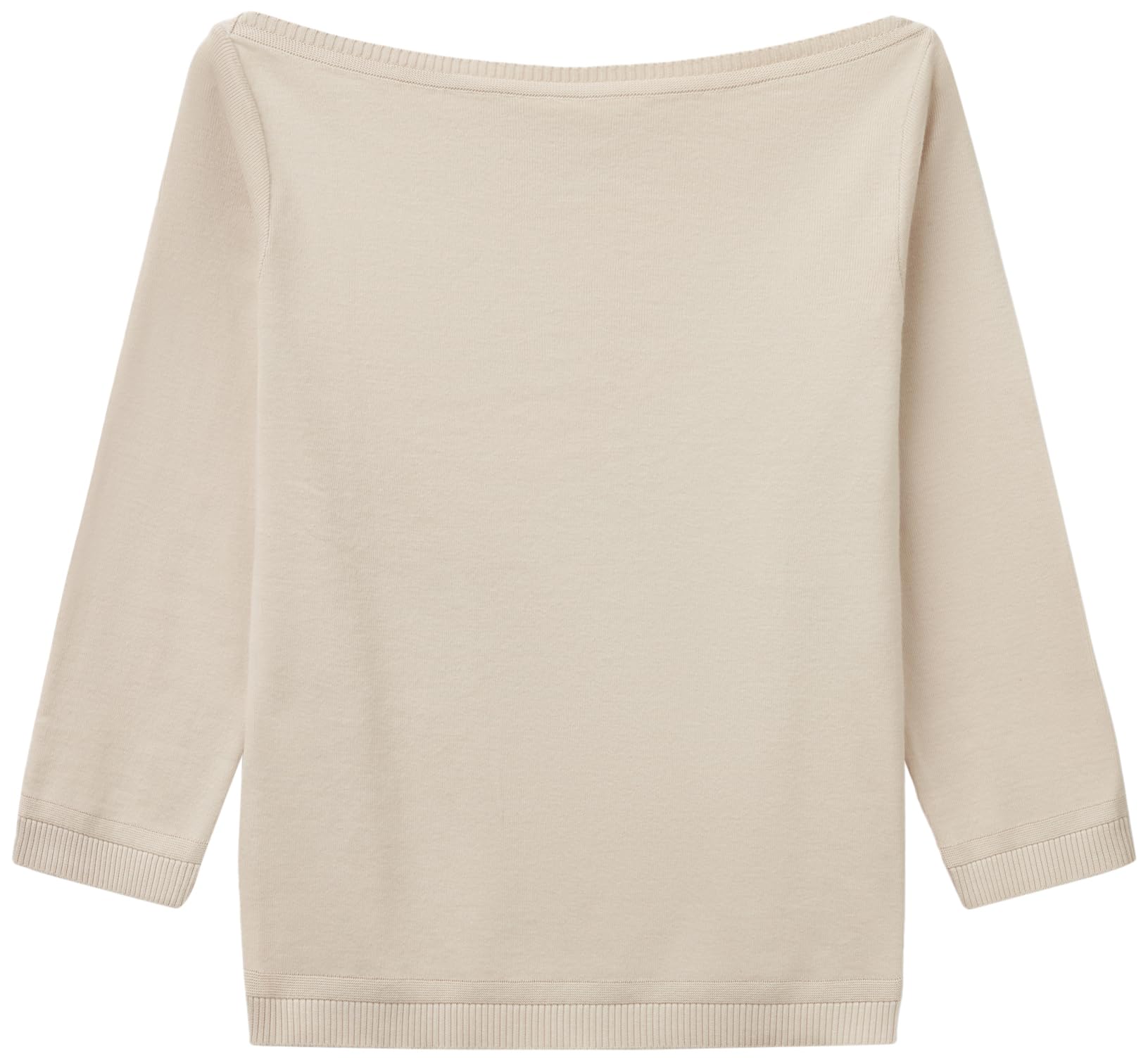 Benetton 1091d1m09 maglione donna azzurro cotone barchetta