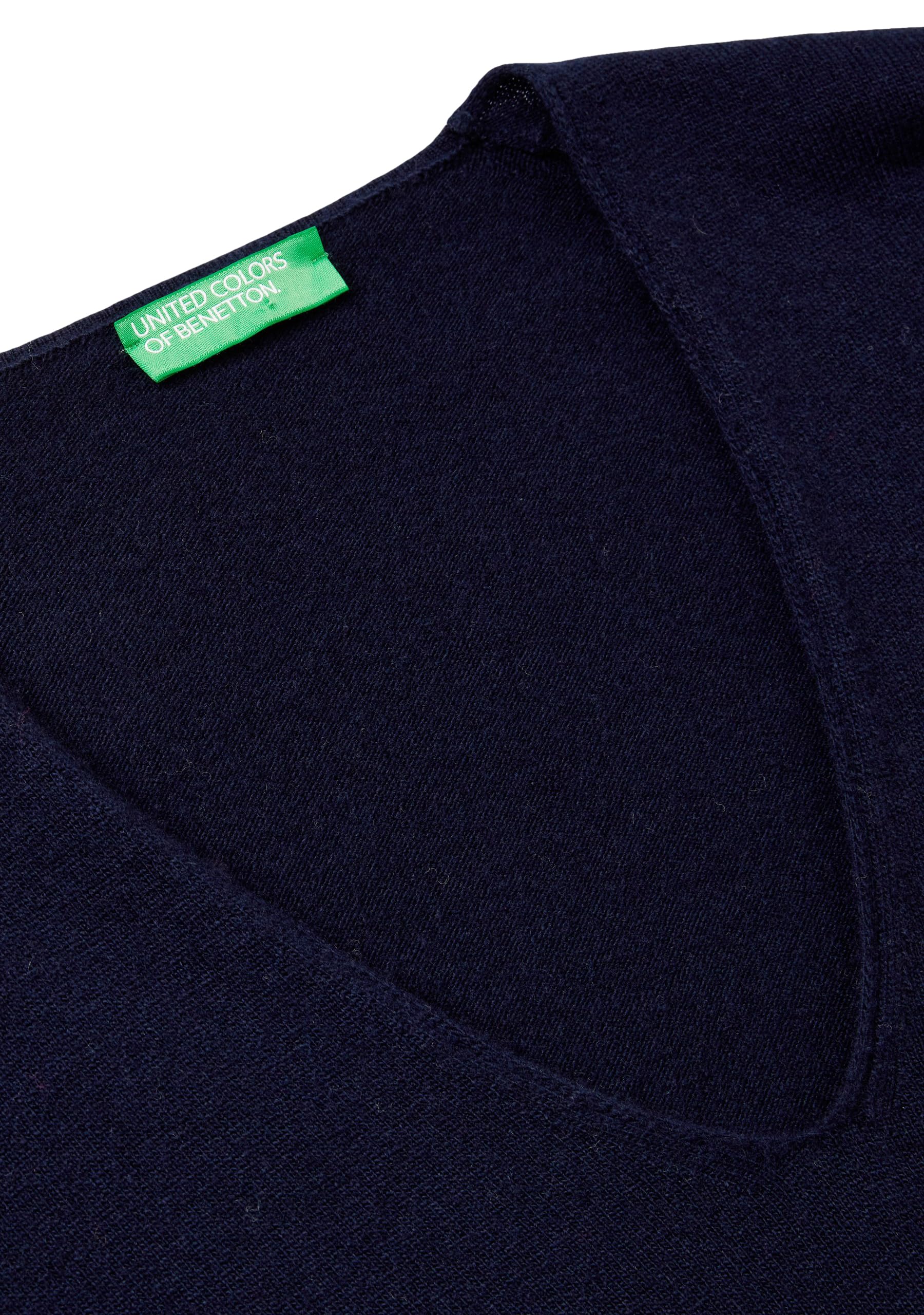 United Colors of Benetton 1002d401y Maglione Donna Scollo V Blu