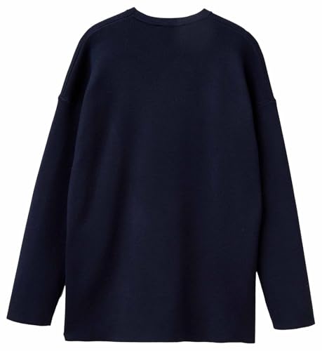 Benetton 17q3d10f9 Maglia Donna Girocollo Blu XS