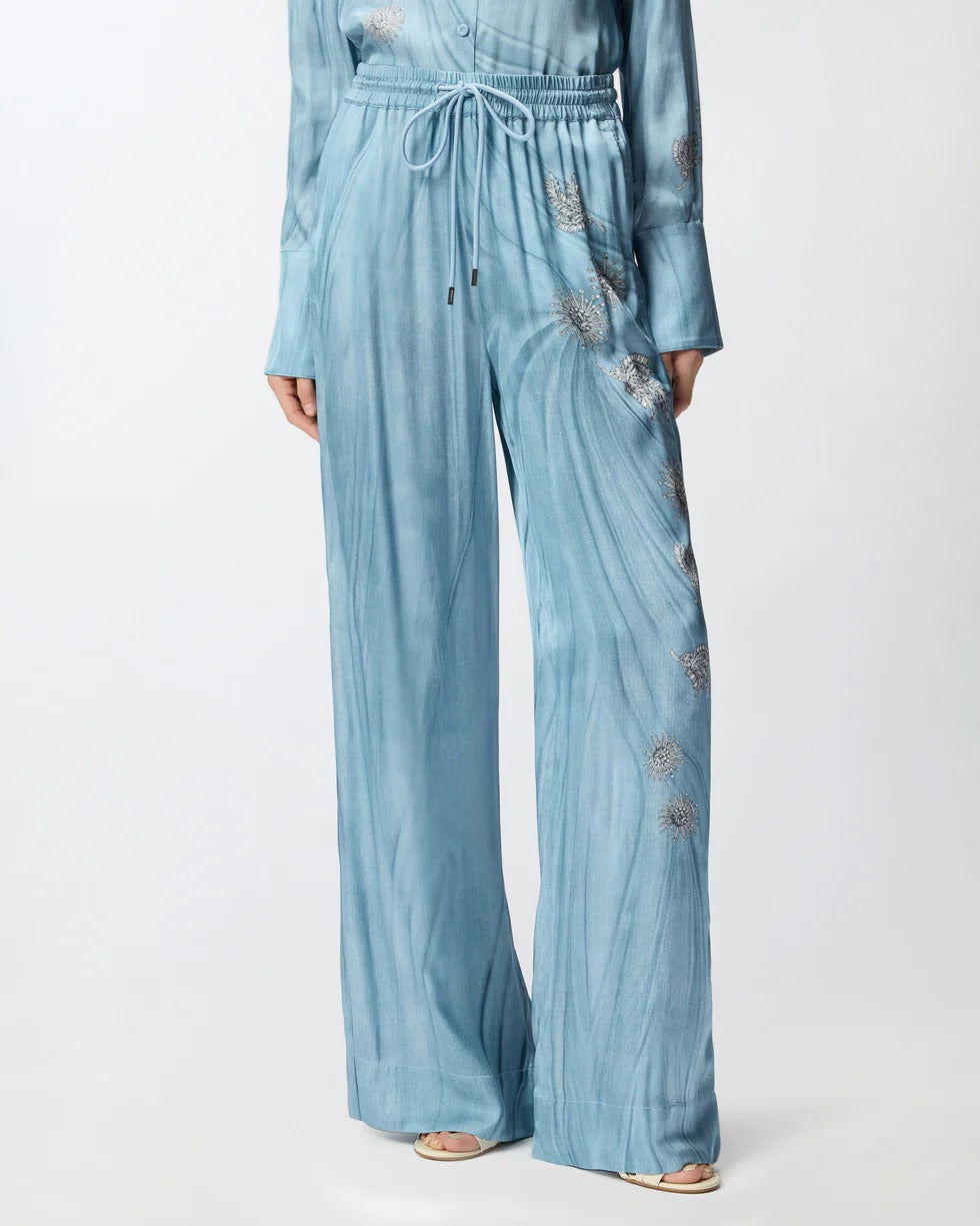 Pinko Rikky 106210 A374 pantalone donna blu viscosa