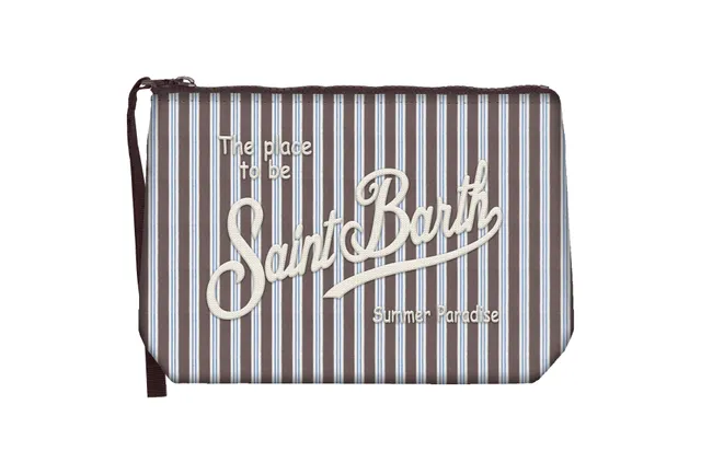 MC2 Saint Barth Aline Cotton pochette righe marrone