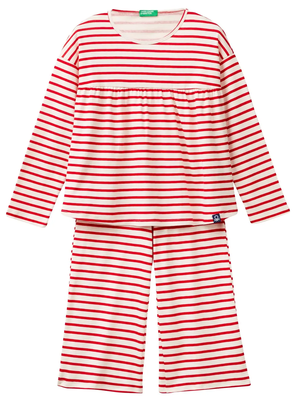 Benetton Set Pigiama 36g90p06t Bambina Cotone Taglia 90