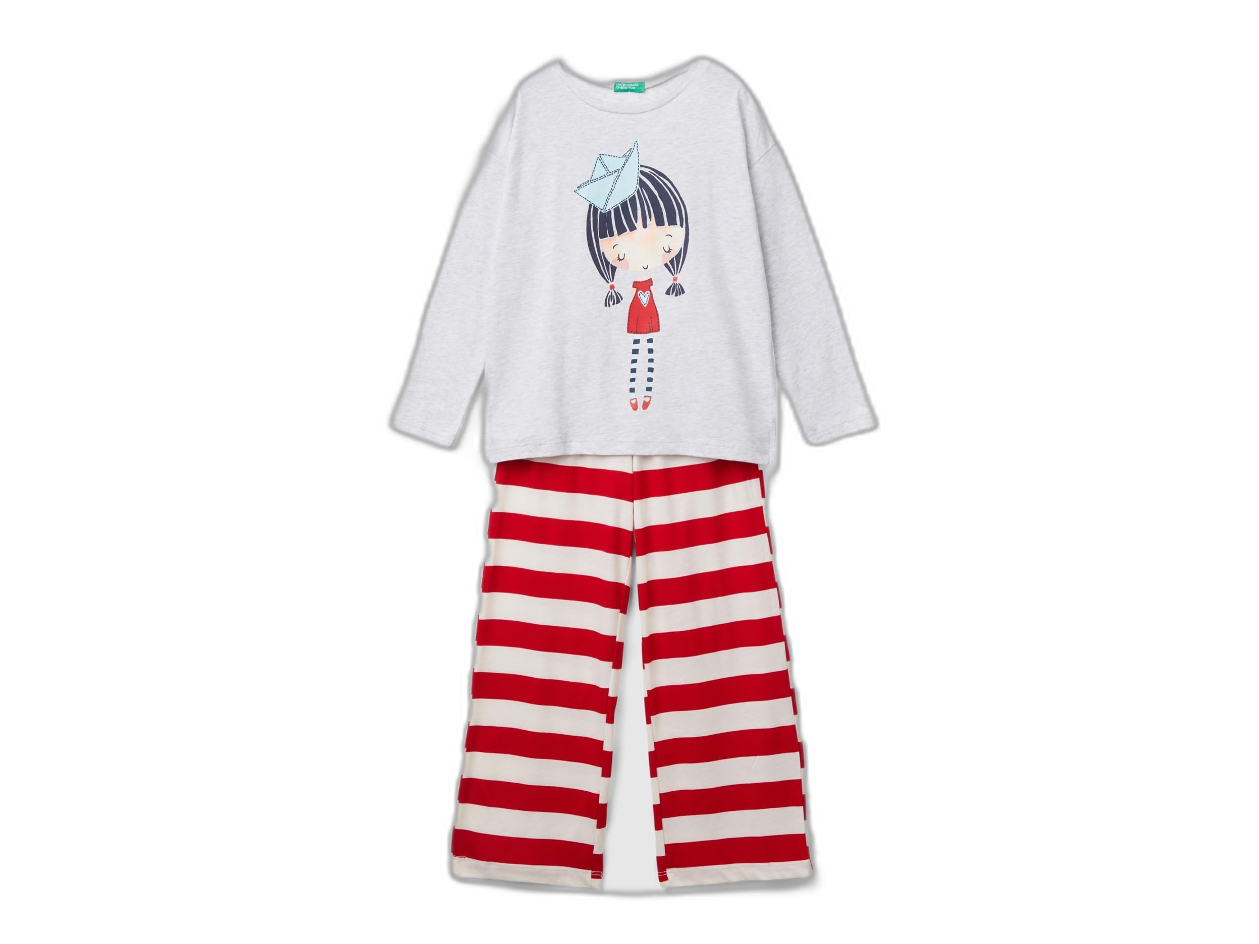 Benetton 3y5e0p07d Pigiama Bambina Glitter Taglia 90