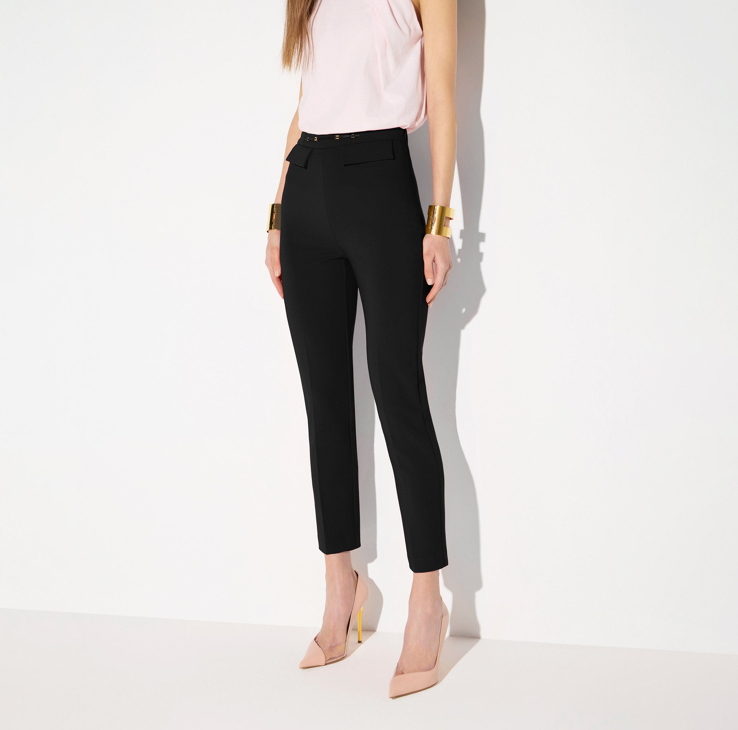 Elisabetta Franchi PA19566E2 pantalone nero crepe
