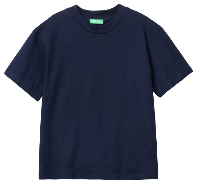 Benetton T-Shirt Donna Jersey Blu Taglia Blu