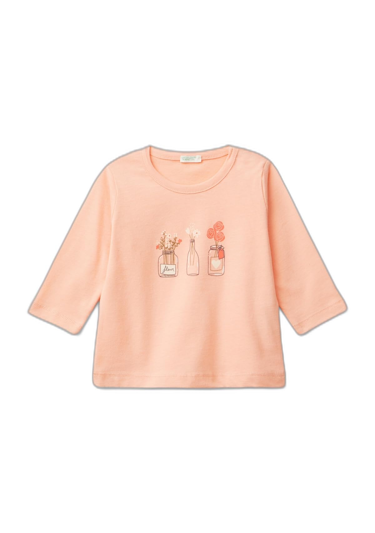 Benetton 3ATNA105I T-Shirt Maglietta Bimbi Cotone Bio