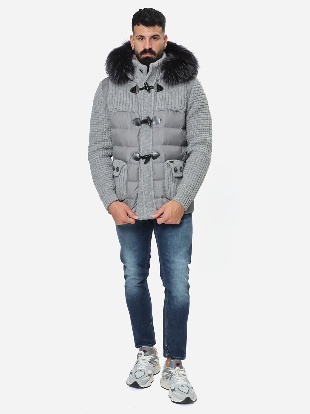 Bark 8036/C Giubbotto Uomo Grigio Piuma d'Oca