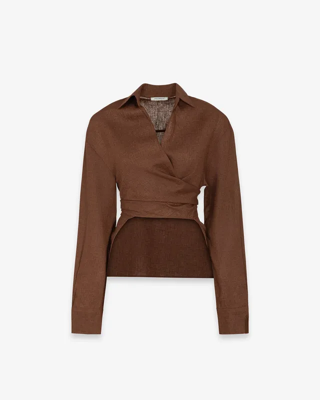 Hinnominate HMABW02633 Camicia Donna Lino Moka