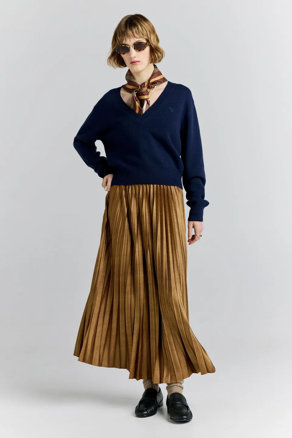 Karen Walker Sunray Gonna plissettata oro antico