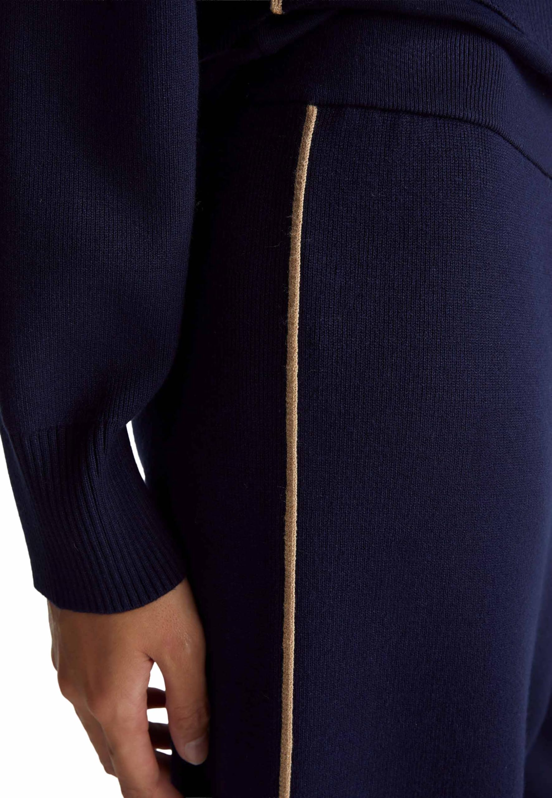 Benetton 17q3df013 Pantaloni Maglia Donna Blu XXS