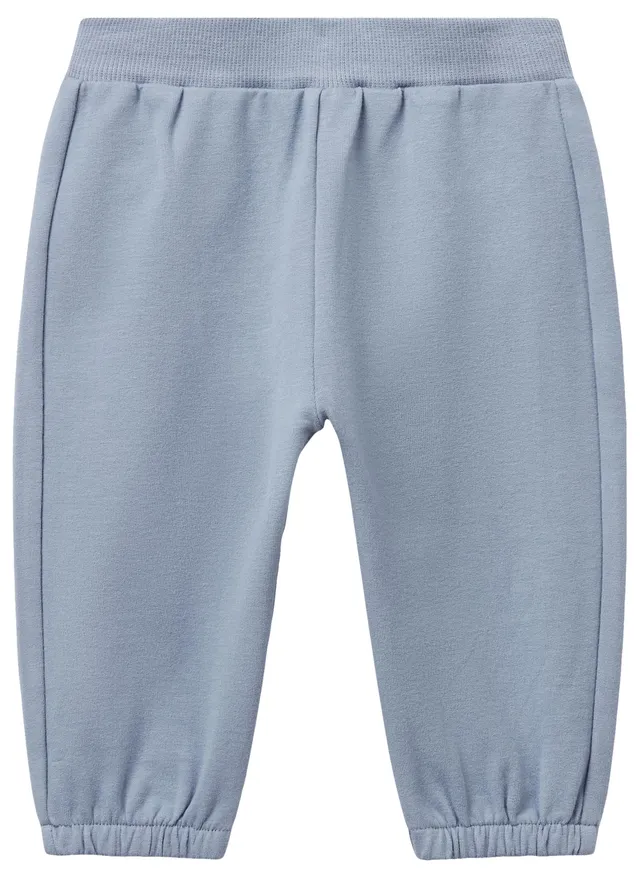 Benetton Pantaloni Tuta Bimbo Felpa Cotone Organico Patch Animali