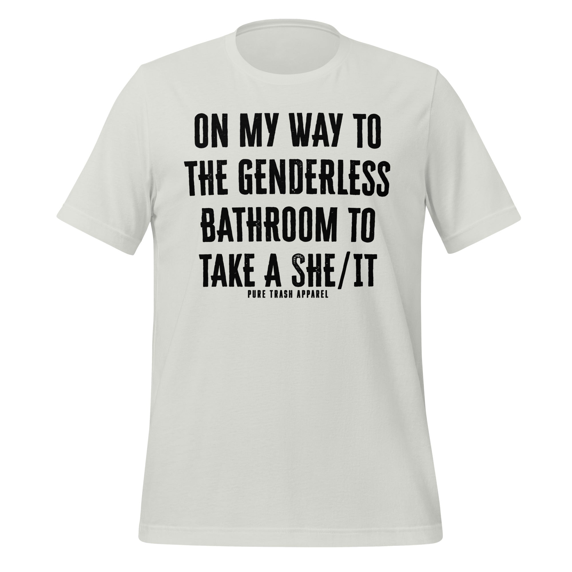Pure Trash Genderless Bathroom maglietta unisex Teal cotone