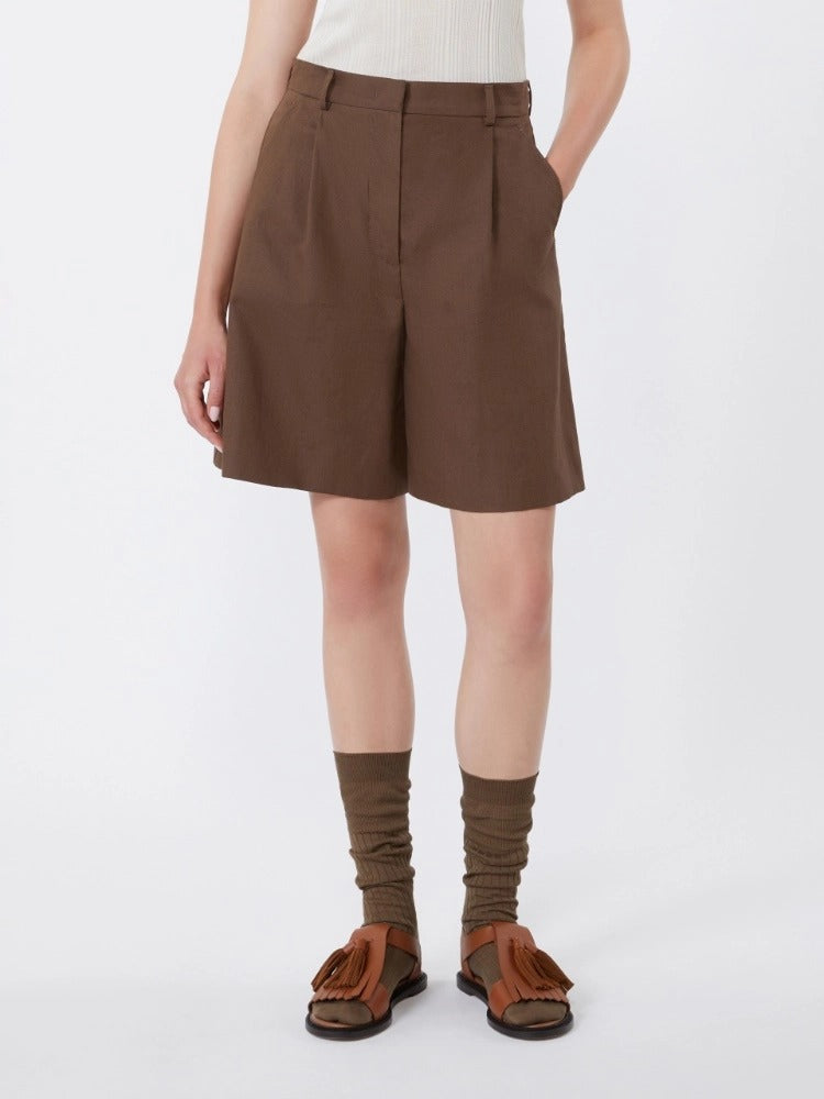Max Mara Weekend Cuba bermuda donna cioccolato lino