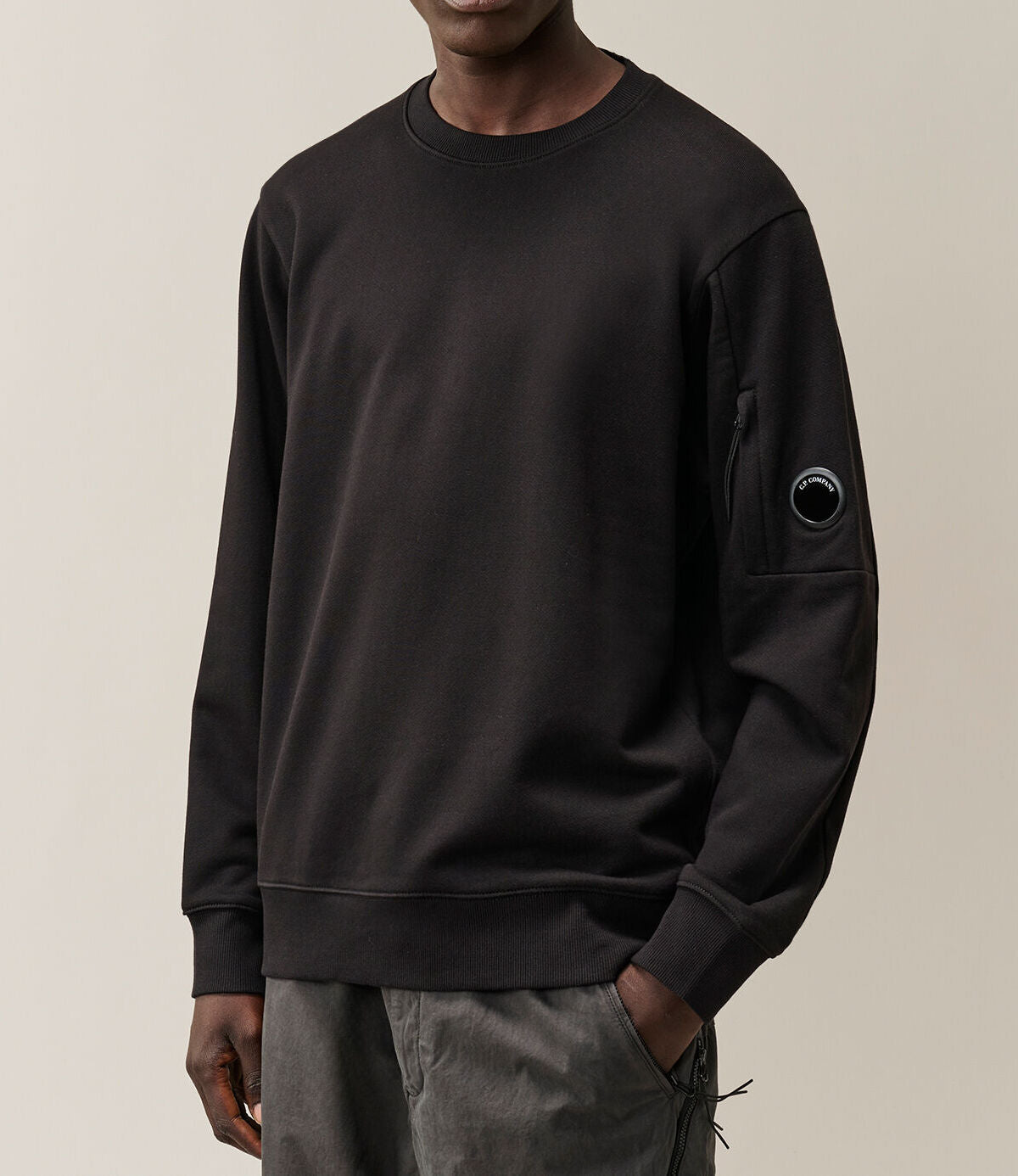 C.P. Company 21CMSS713A Diagonal Felpa Nera Cotone