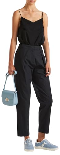 Benetton 4AC7DF06L Pantaloni Donna Nero Cotone