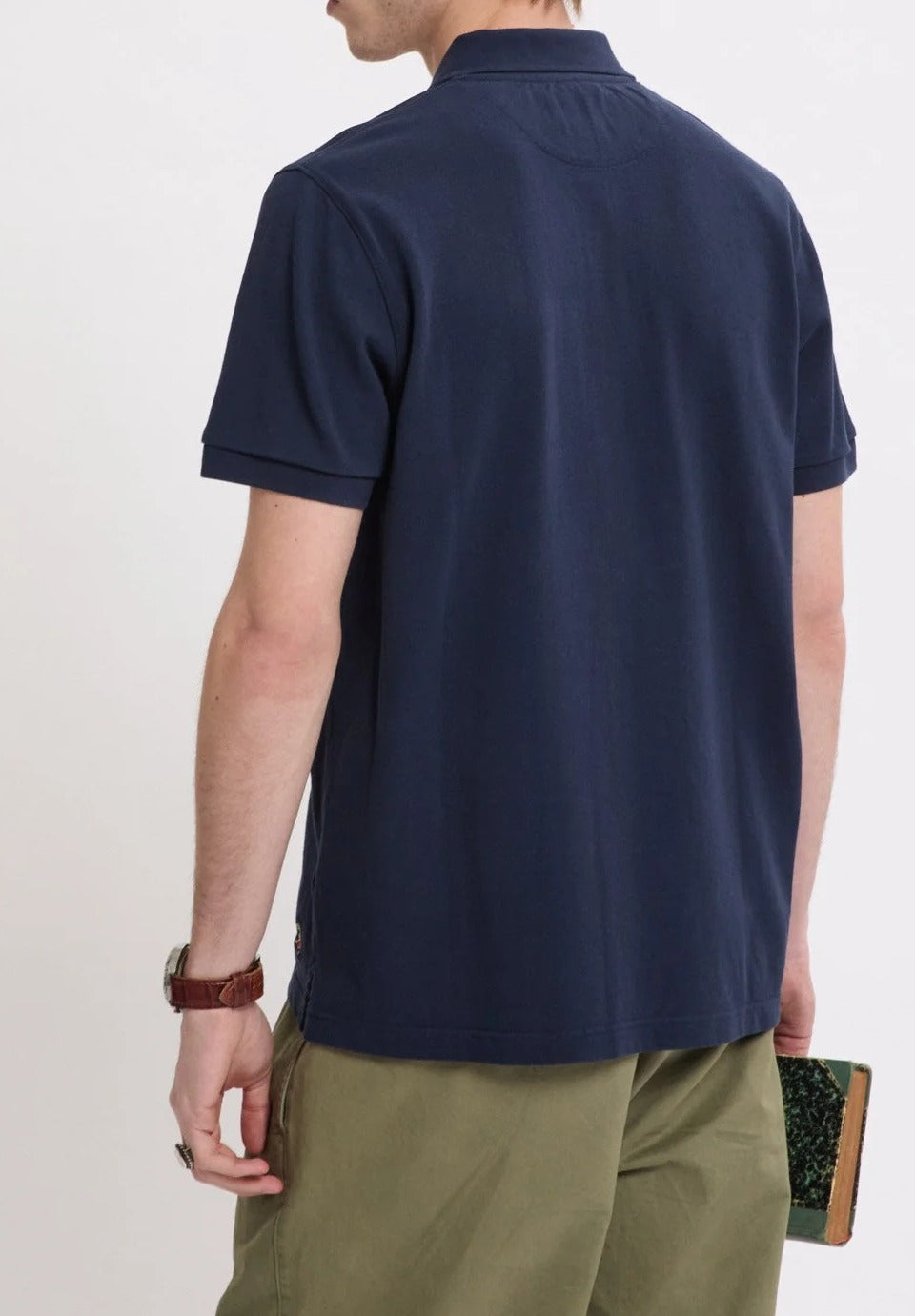 Baracuta Tartan Placket BRP0L0027 Polo Navy cotone