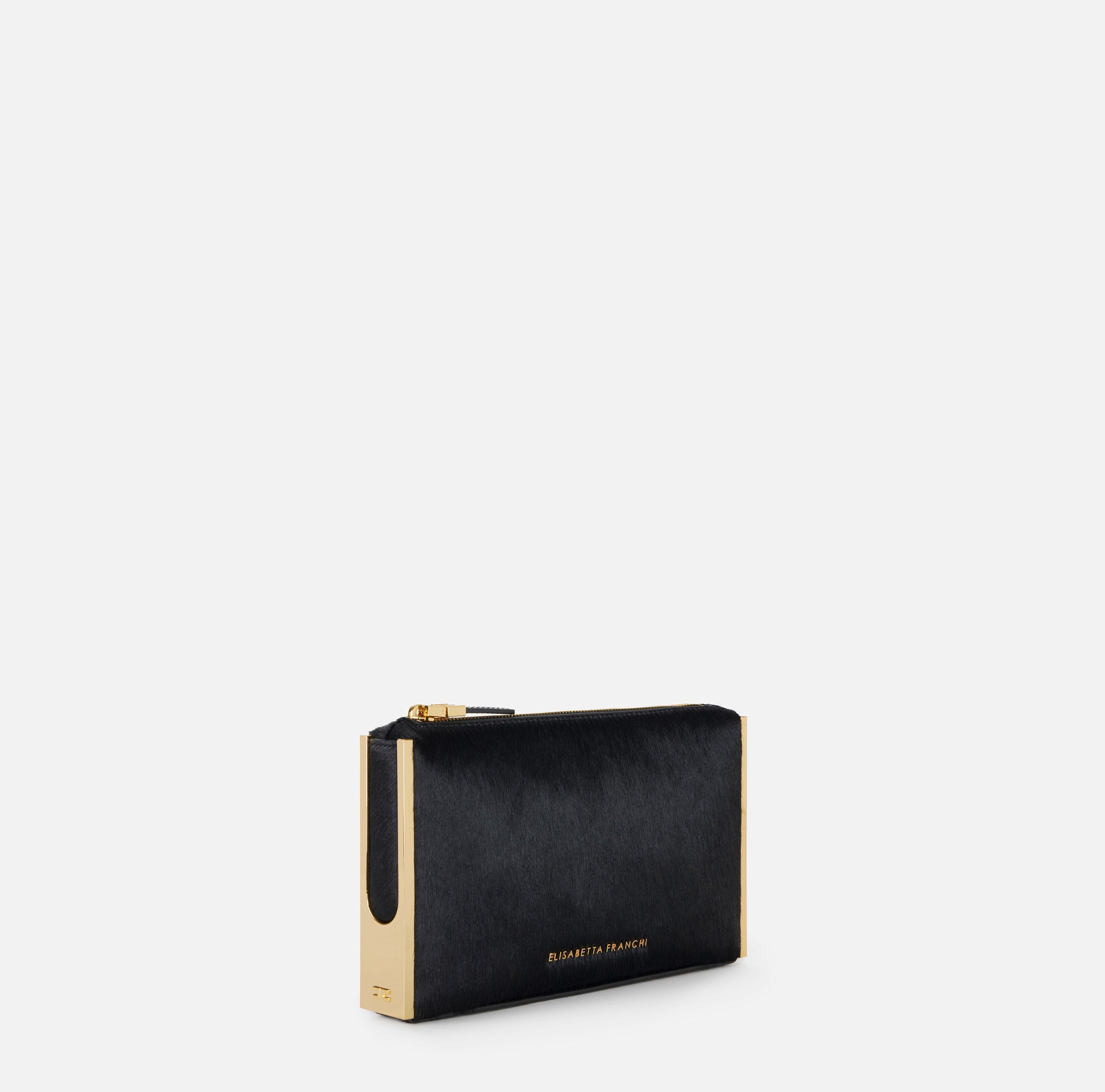 Elisabetta Franchi BS11A67E2 clutch donna nero cavallino
