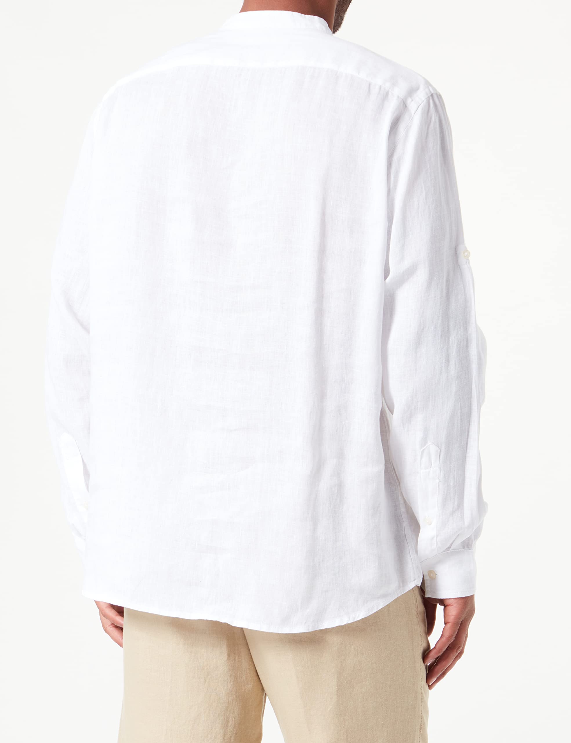 Benetton 5bku5ql08 Camicia Lino Uomo Righe 934