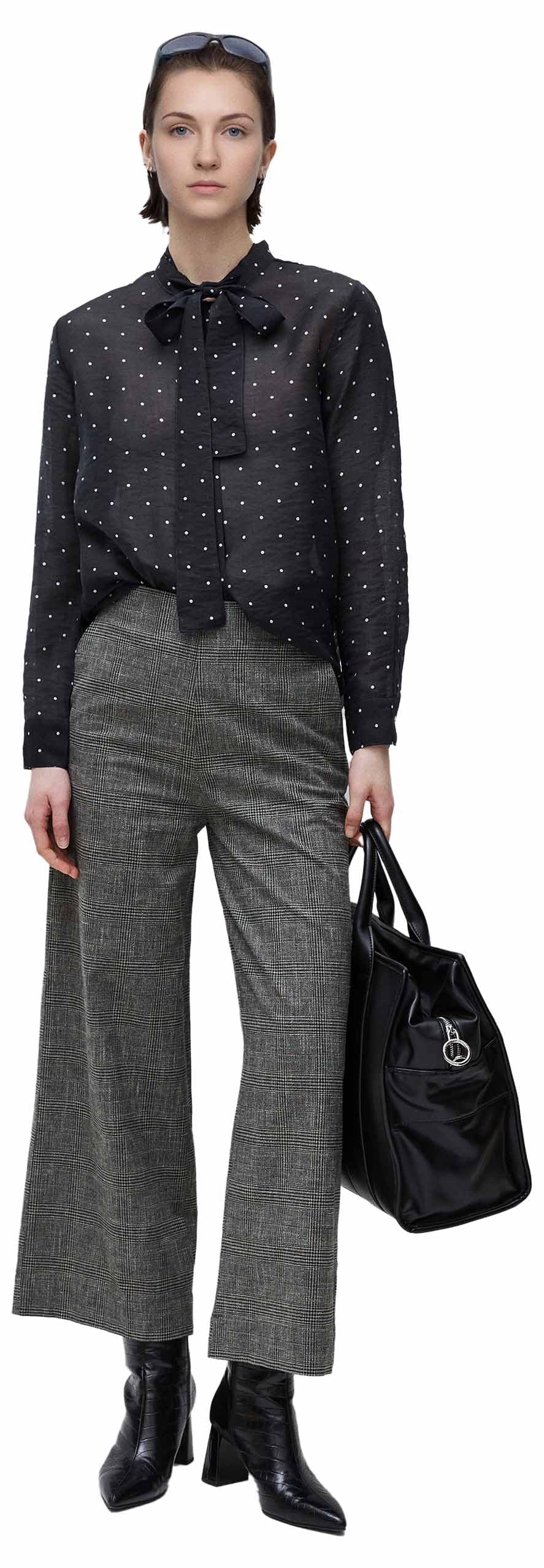 Benetton Pantaloni Palazzo Donna 38 Principe di Galles