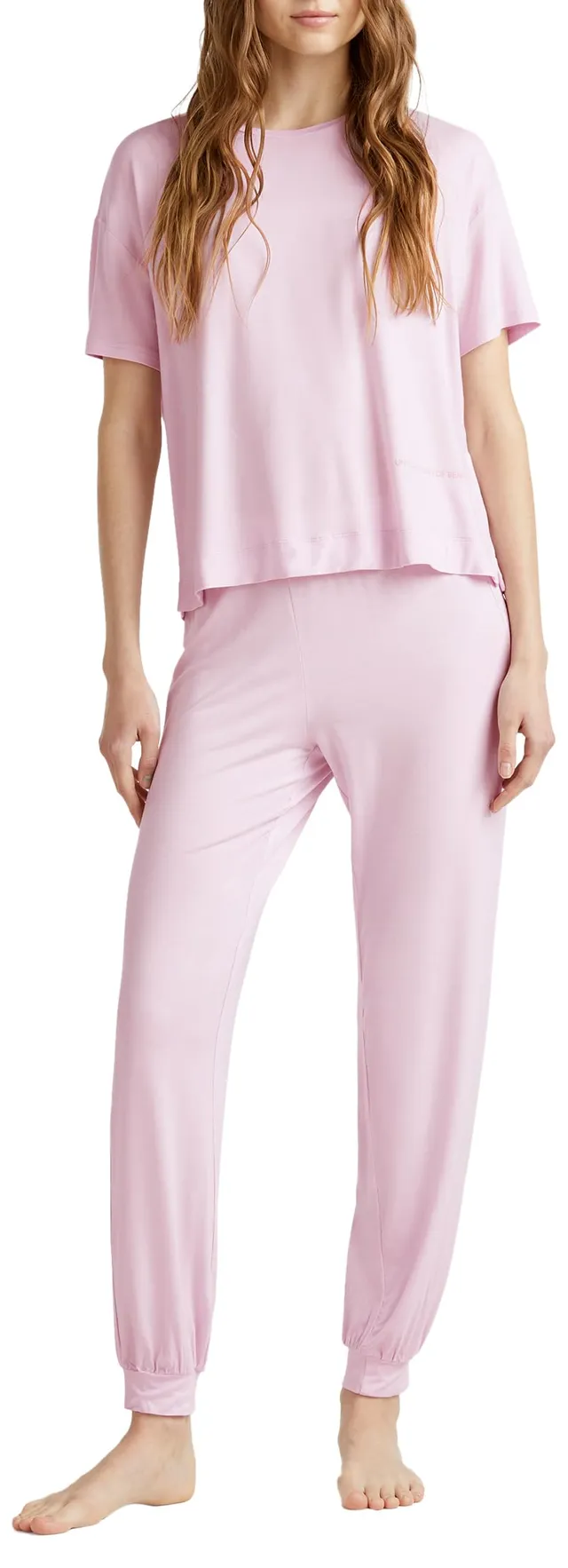 Benetton Pantalone 36mx3f047 Pigiama Donna S Rosa Modal