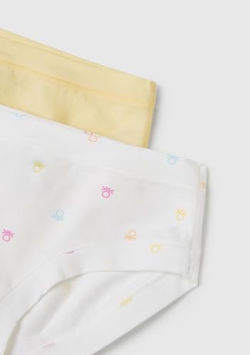 Benetton Set 2 Slip bambina cotone organico allover