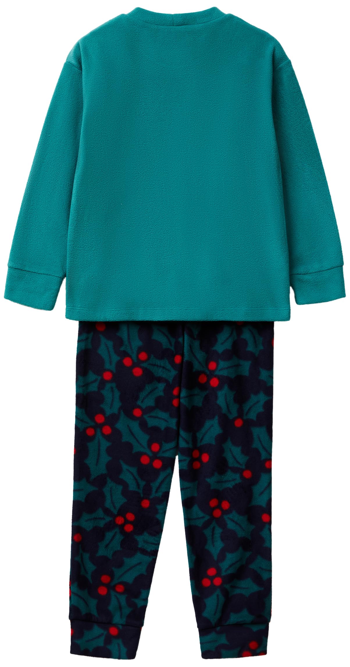 Benetton 3I470P09H Set Pigiama Bambini Verde Pile Xmas