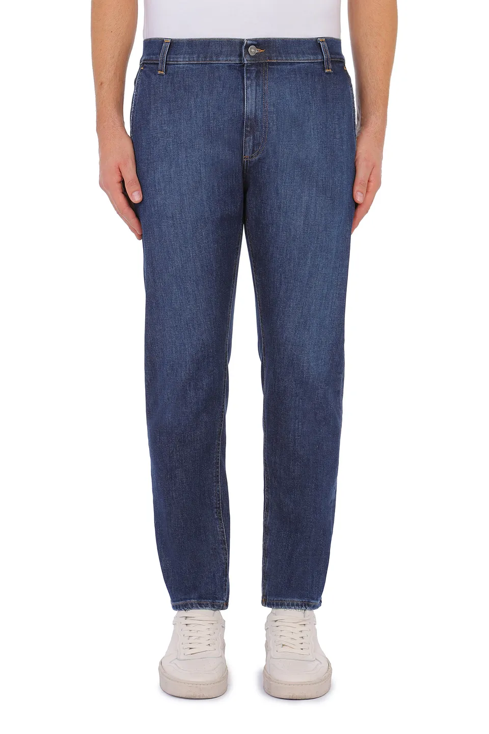 Dondup Jeff UP641 jeans uomo blu carrot denim