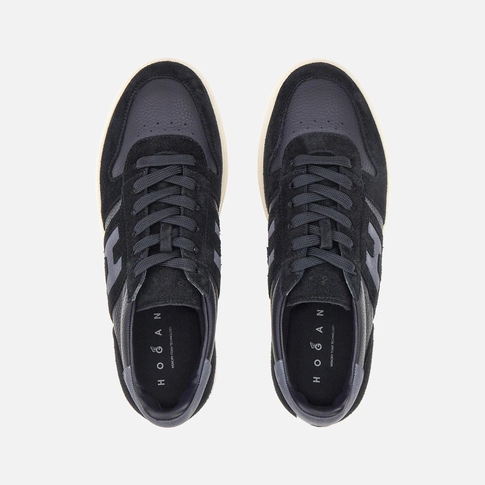 Hogan H-TV sneaker uomo blu pelle suede memory foam