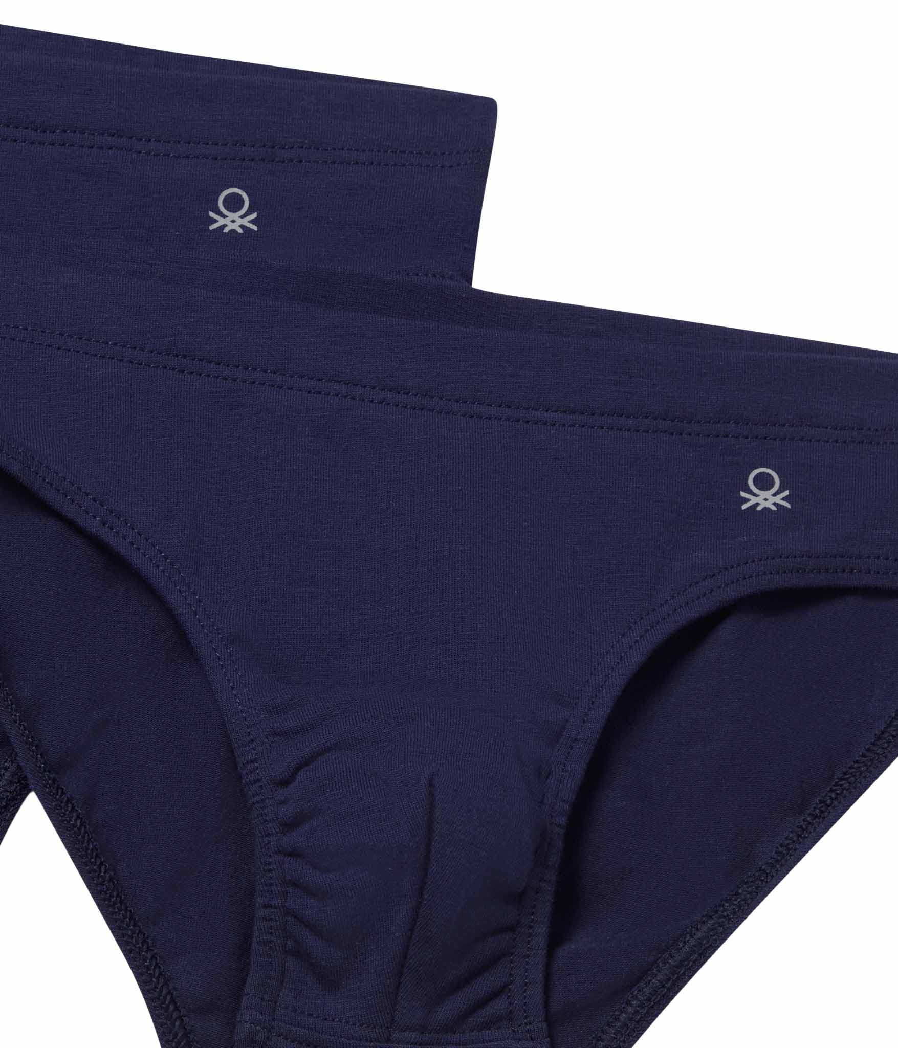 Benetton Intimo Set 2 Slip elastico logo cotone
