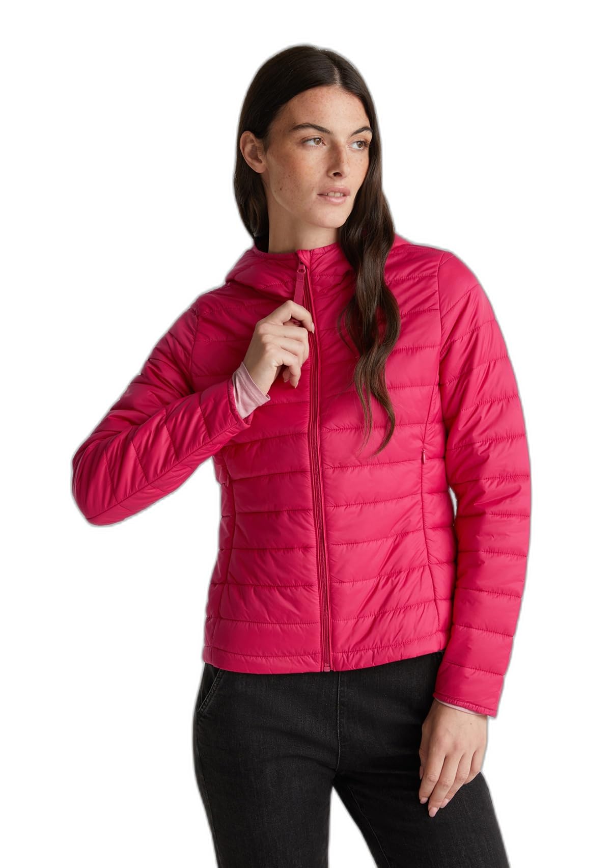 Benetton 2twddn07o Giacca Donna Rosso micropiuma