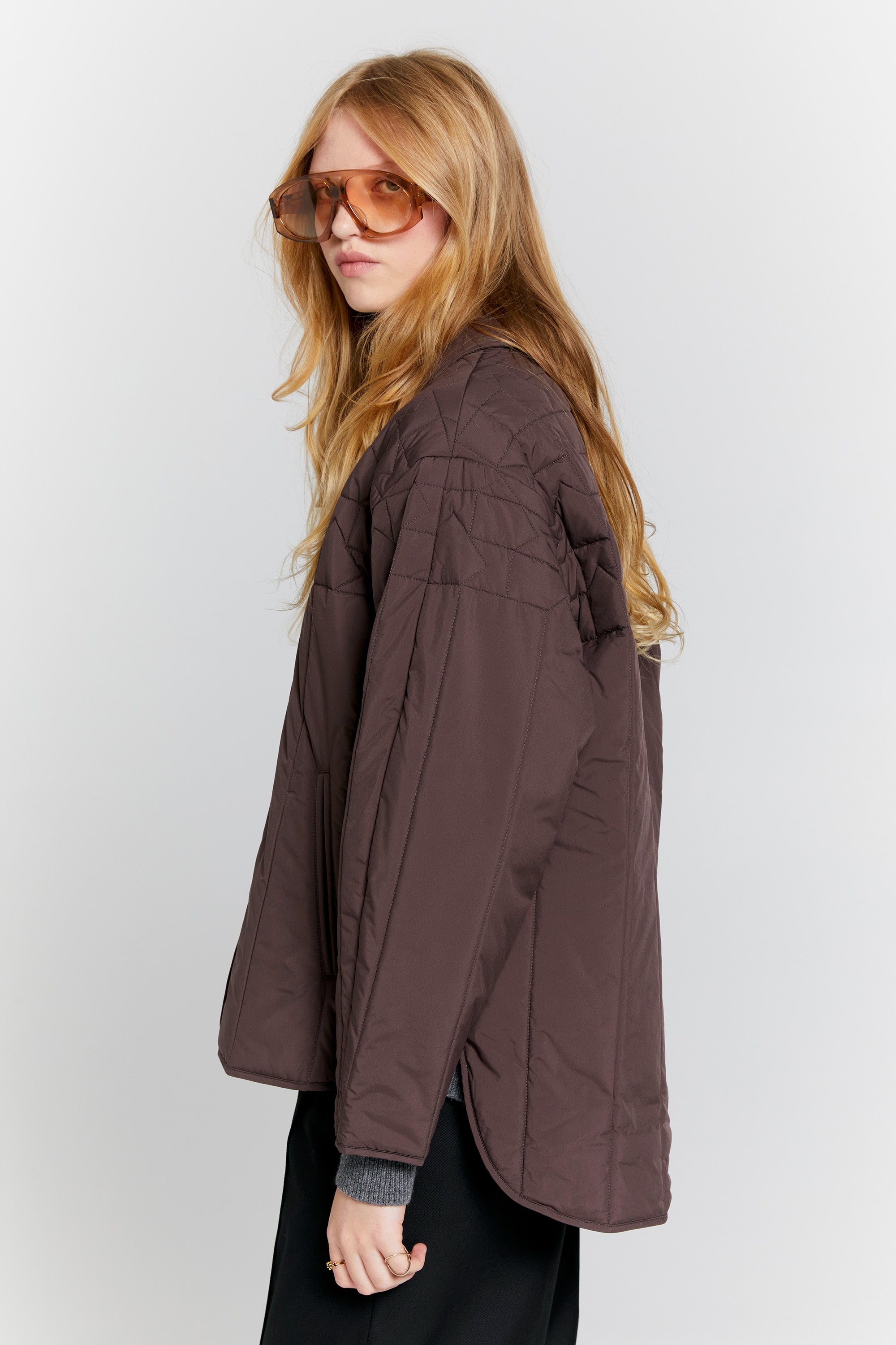 Karen Walker Quilted Voyager Jacket giacca trapuntata mahogany M