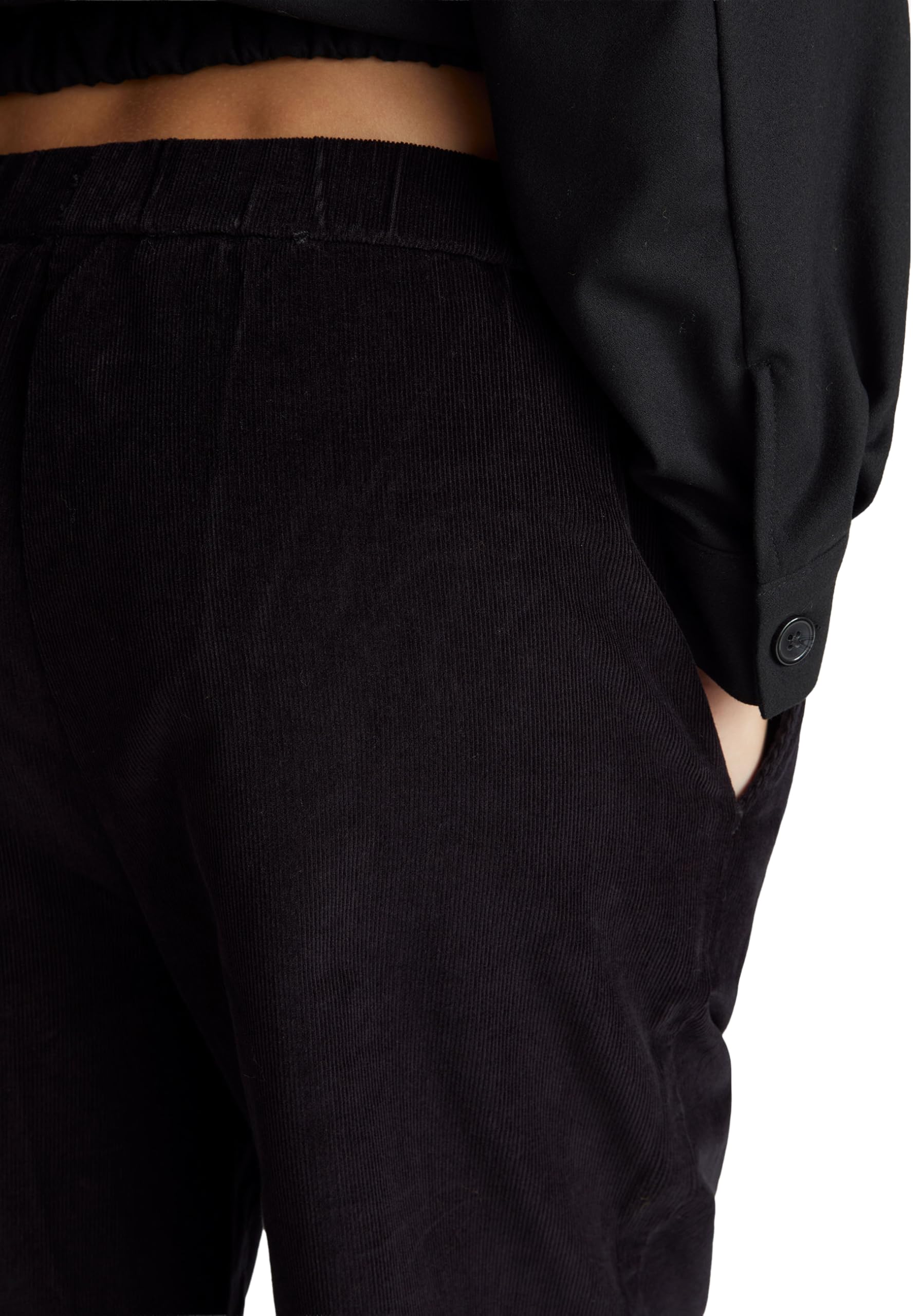 Benetton 494bdf0a7 Pantaloni Donna Neri Velluto