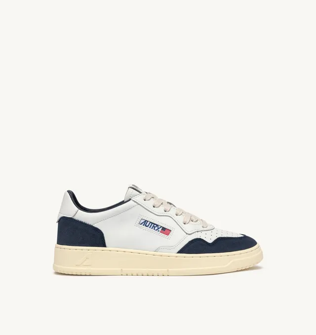 Autry Medalist Low AULM-FT22 sneakers uomo White Denim pelle