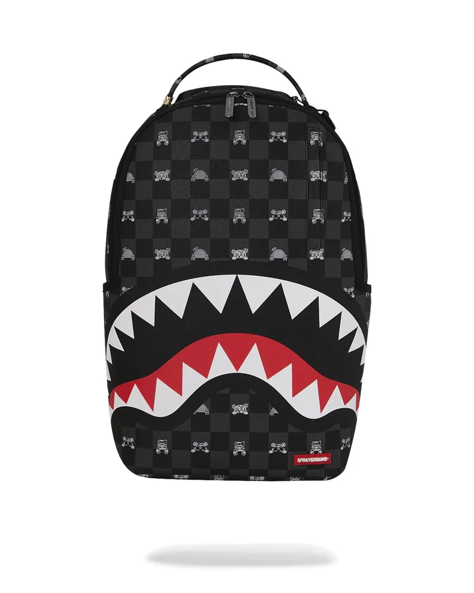 Sprayground 910B8872NSZ zaino nero grigio Peeking Check PVC