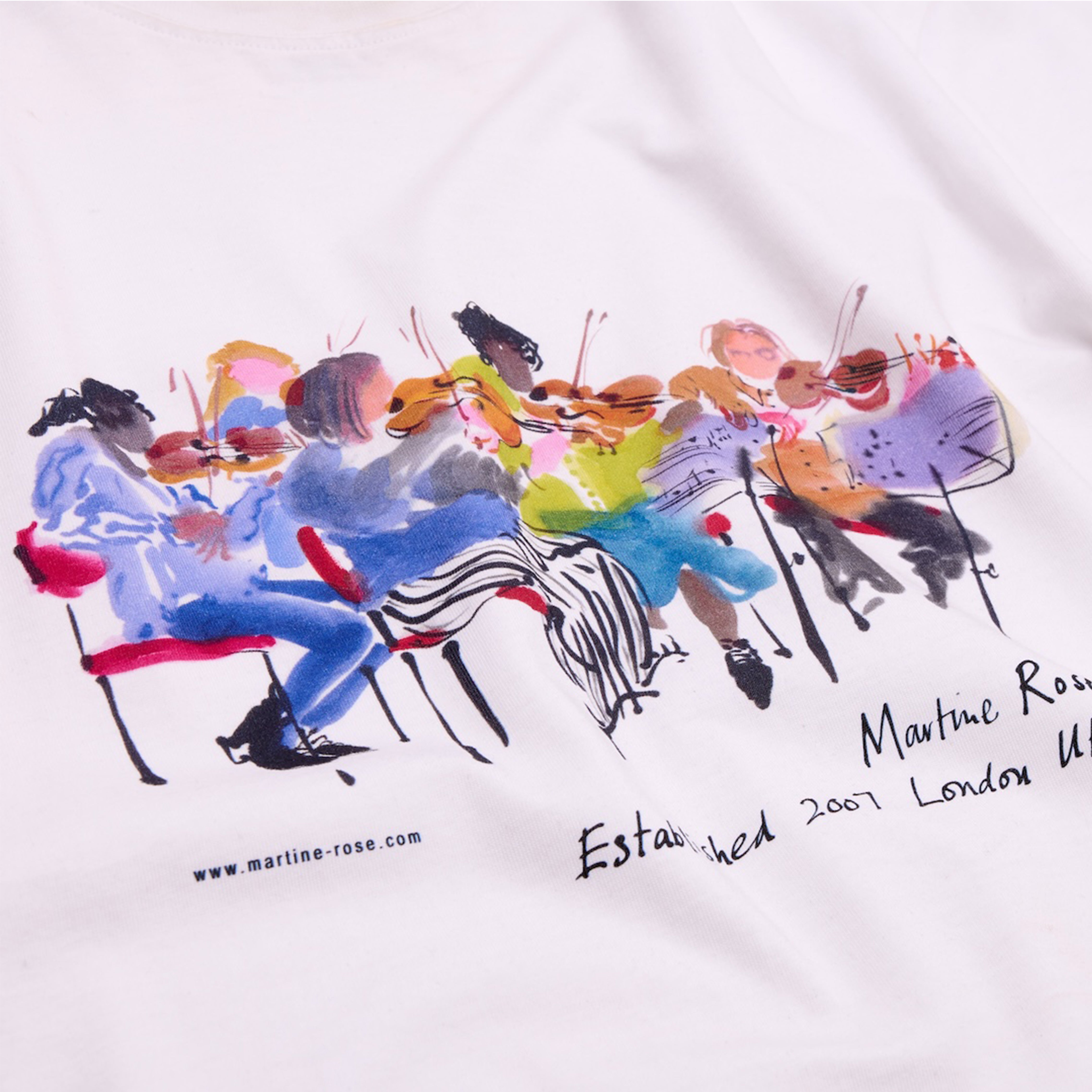 Martine Rose Oversized T-Shirt bianca cotone grafica stampata