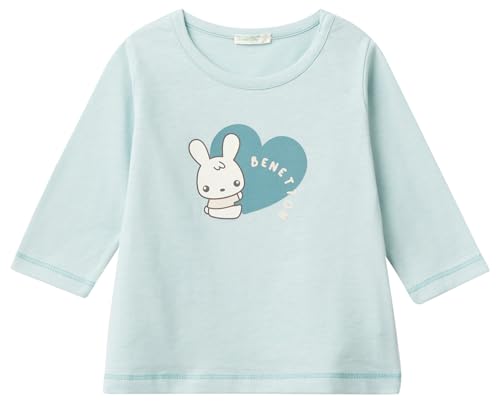 Benetton T-shirt bimbo manica lunga blu cotone
