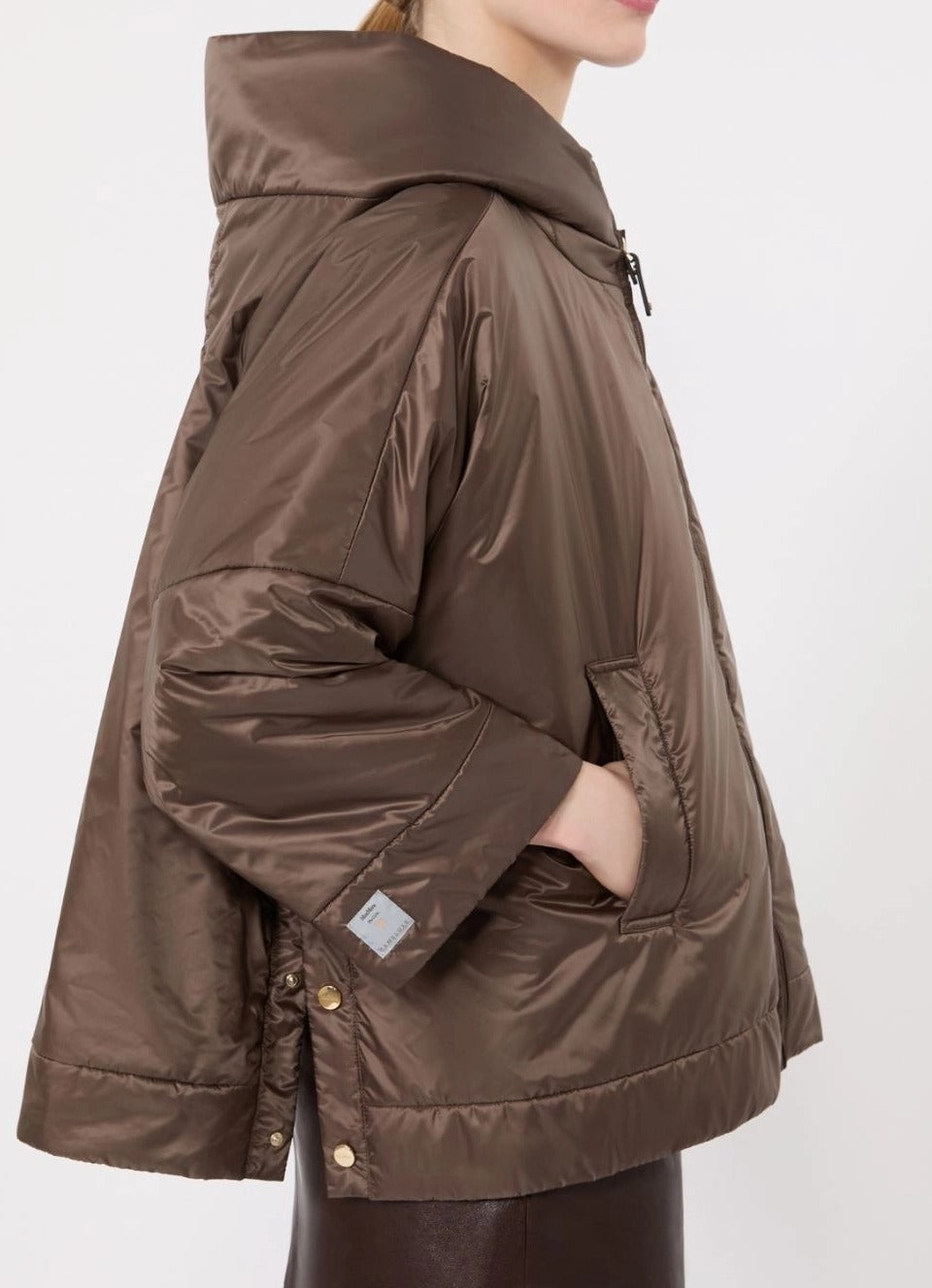 Max Mara The Cube MTCFIORE096 piumino marrone gold over