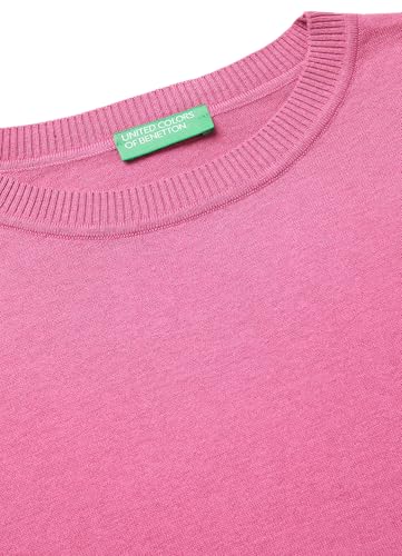 Benetton Maglieria Maglione Donna girocollo boxy manica 3/4