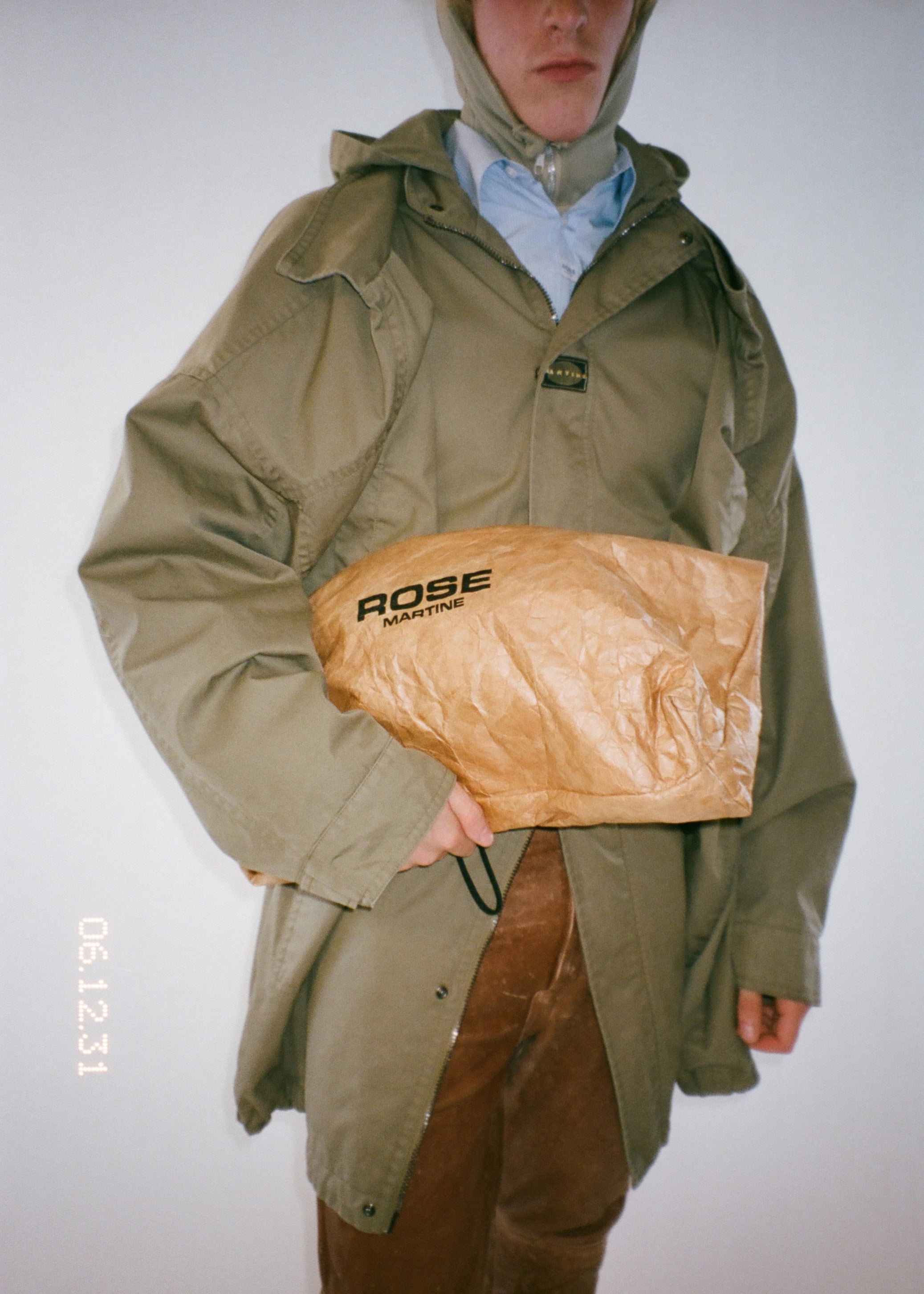 Martine Rose Half Stretch Trench giacca Khaki Green cotone