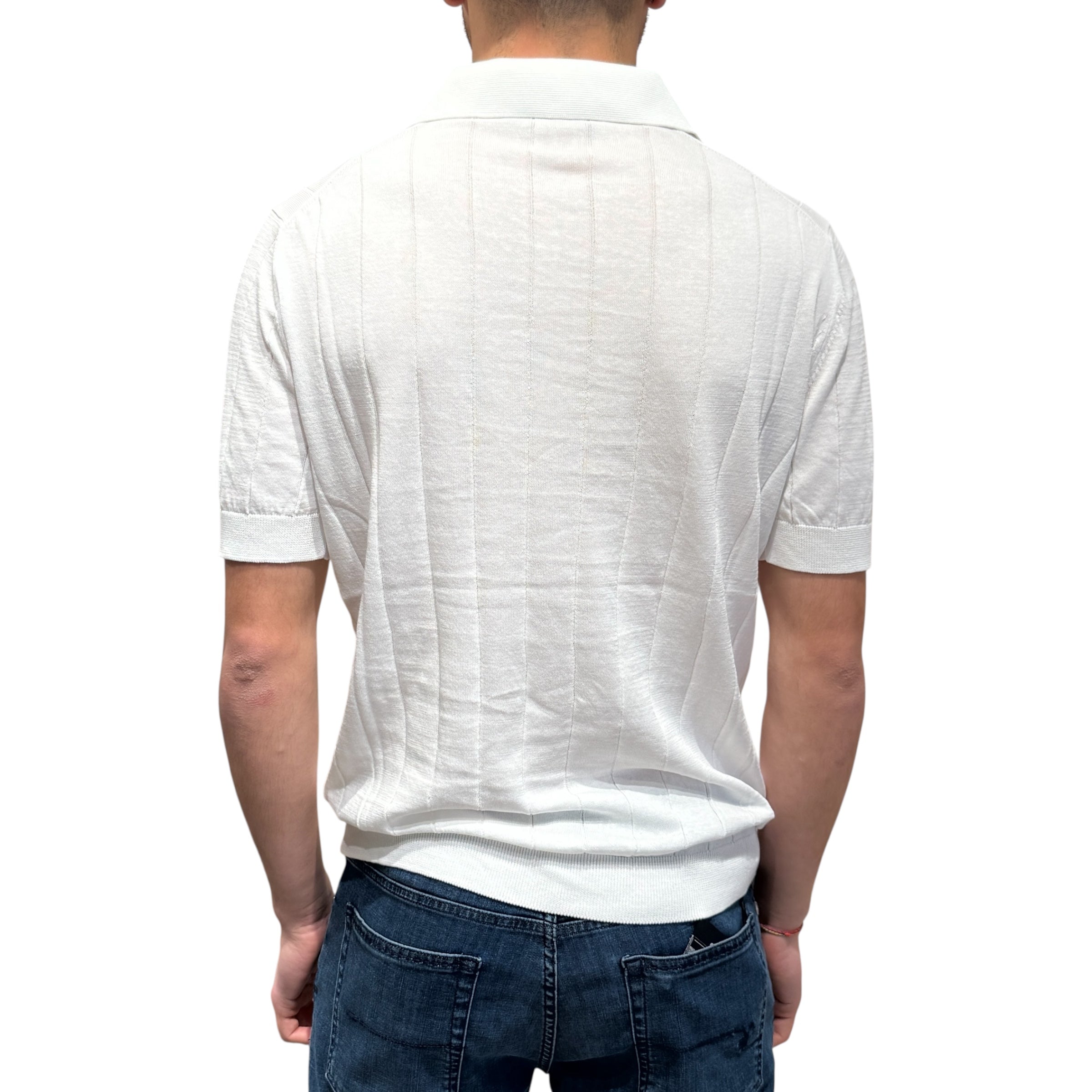 Filippo De Laurentiis CR14C PL1MC001 polo uomo bianca coste
