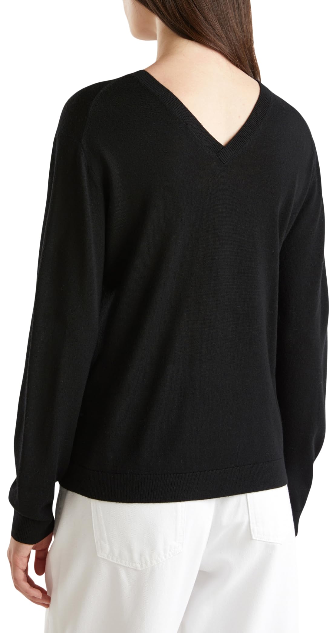 Benetton Maglia Scollo V Donna Lana Regular